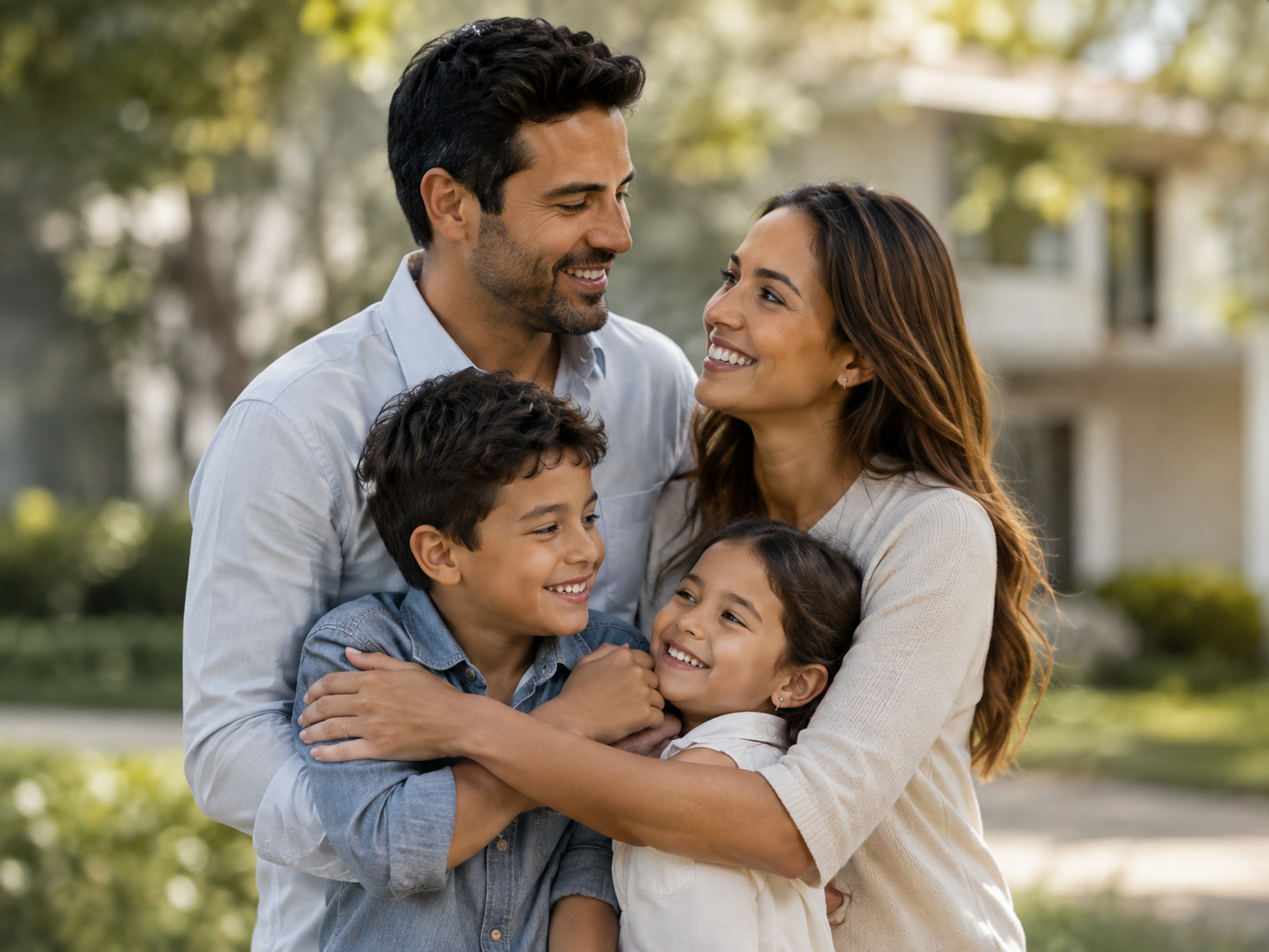 Família protegida por plano de saúde
